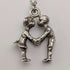 復古男孩與女孩銀質吊飾項鍊 附純銀鍊 重量共6.2g
