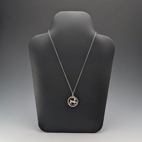 ヴィンテージ 純銀ヤギ ペンダント 純銀ネックレス付き 計6.8g