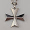 英国ヴィンテージ 純銀製マルタ十字型ペンダント 純銀ネックレス付き 計14.3g