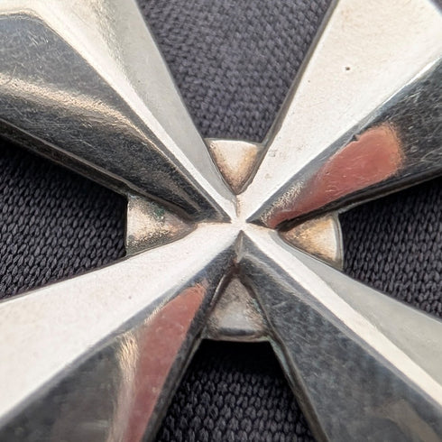 英国ヴィンテージ 純銀製マルタ十字型ペンダント 純銀ネックレス付き 計14.3g