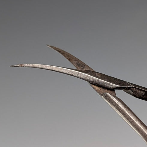 British Antique Pure Silver Handle Grooming Scissors Levi & Salaman