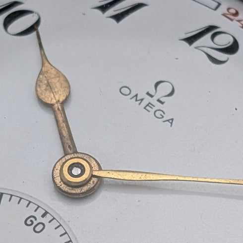 1935年頃 ヴィンテージ オメガ 懐中時計 合金ケース オープンフェース 動作良好