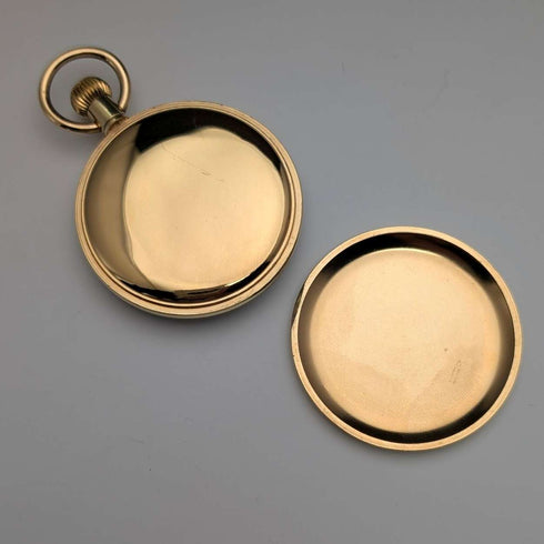 Circa 1960s Antique Swiss RONE Pocket Watch Gold-Plated Open Face Works Well