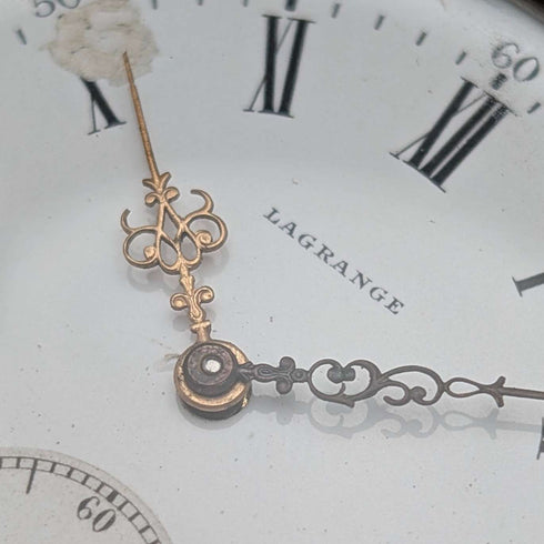 Circa 1900 Antique Lagrange Pocket Watch 800 Silver Case Open Face Works Well
