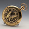 Zenith pocket watch, circa 1913, with dragon relief carving, 18k gold hunter case, in good working order.