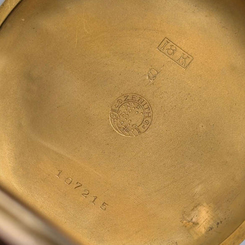 1913年頃 ゼニス 懐中時計 ドラゴンレリーフ彫刻 K18ゴールド ハンターケース 動作良好
