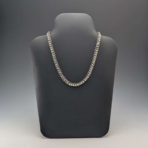 Vintage Sterling Silver Fancy Link Chain Necklace, 45cm, 36g