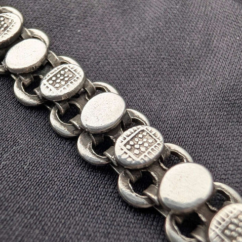 Vintage Sterling Silver Fancy Link Chain Necklace, 45cm, 36g