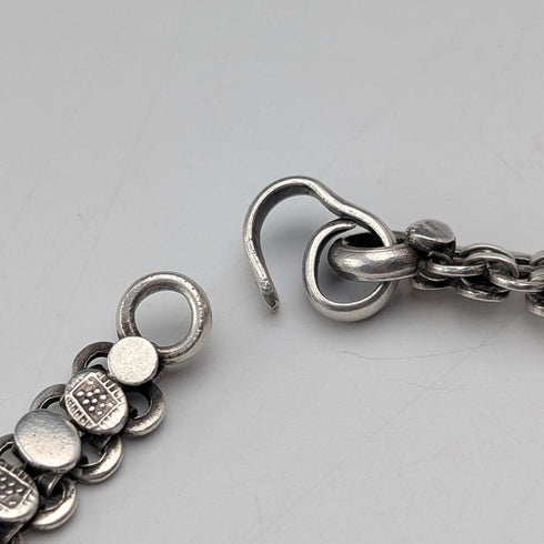 Vintage Sterling Silver Fancy Link Chain Necklace, 45cm, 36g