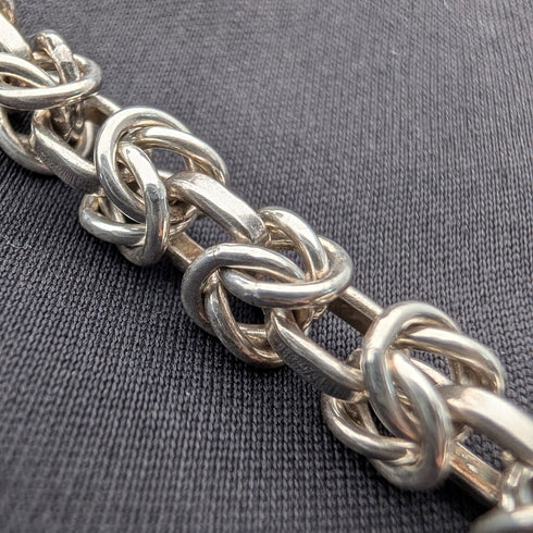 ヴィンテージ 純銀製 ビザンチンチェーン ネックレス 46cm 47g