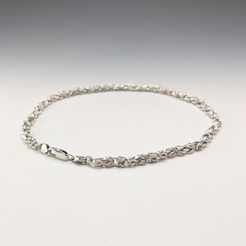 ヴィンテージ 純銀製 ビザンチンチェーン ネックレス 46cm 47g