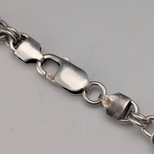 ヴィンテージ 純銀製 ビザンチンチェーン ネックレス 46cm 47g