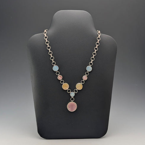 ヴィンテージ 純銀&マザーオブパール ネックレス47cm