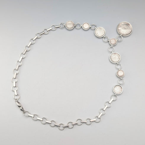 ヴィンテージ 純銀&マザーオブパール ネックレス47cm