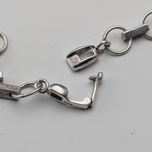 ヴィンテージ 純銀&マザーオブパール ネックレス47cm