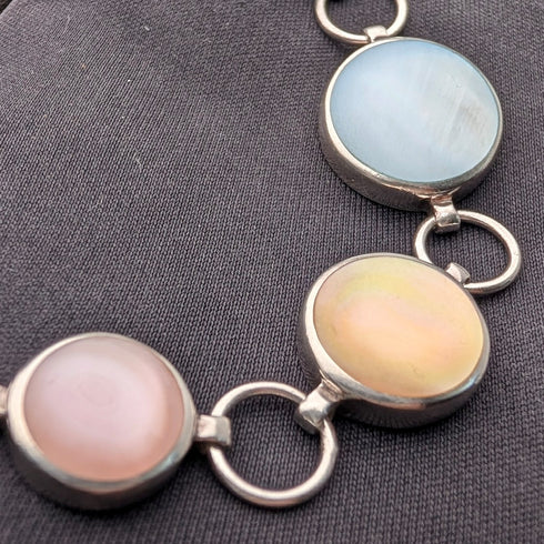 復古純銀珍珠母貝手鍊