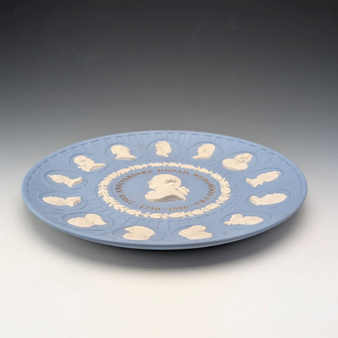 英国 ウェッジウッド ジャスパーウェア製 J.ウェッジウッド生誕250年記念プレート 直径21cm