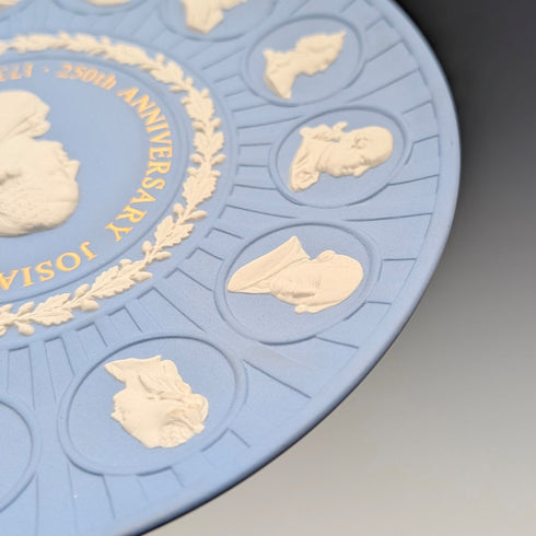 英国 ウェッジウッド ジャスパーウェア製 J.ウェッジウッド生誕250年記念プレート 直径21cm