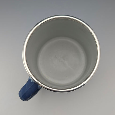 1917年 英国ウェッジウッド/エルキントン ジャスパーウェア製 マグカップ 純銀装飾 ロイヤルブルー