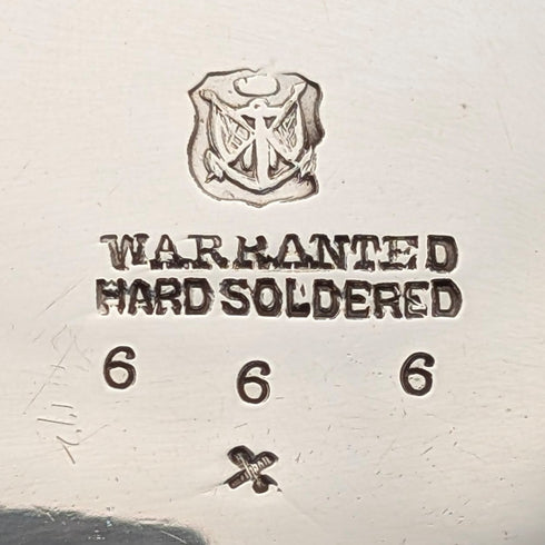 1891年英國古董鍍銀帶柄碗,直徑13.5厘米