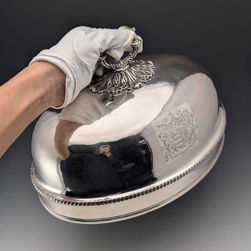 英國古董謝菲爾德老式瓷質鐘罩,約1810年