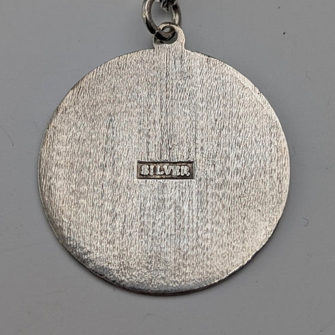 Vintage Saint Christopher Sterling Silver Medal Pendant ② with Sterling Silver Necklace, Total 5.6g