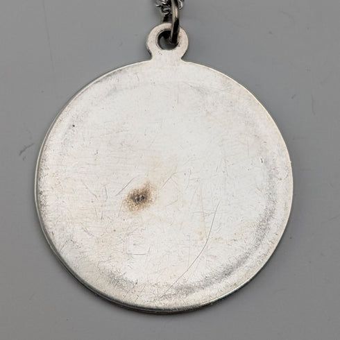 ヴィンテージ 聖クリストファー 純銀製 メダイペンダント③ 純銀ネックレス付 計7.8g