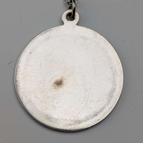 Vintage Saint Christopher Sterling Silver Medal Pendant ③ with Sterling Silver Necklace, Total 7.8g