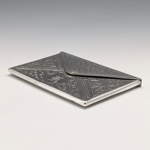 1905年 英国アンティーク 純銀製 封筒型カードケース 52g Adie&Lovekin