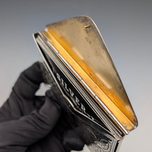 1905年 英国アンティーク 純銀製 封筒型カードケース 52g Adie&Lovekin