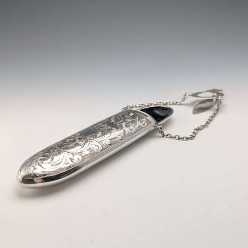 1903 British Antique Sterling Silver Chatelaine Eyeglass Case, 80g, Levi & Salaman
