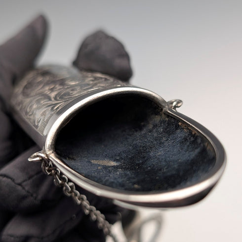 1903年 英国アンティーク 純銀製 シャトレーン メガネケース 80g Levi&Salaman