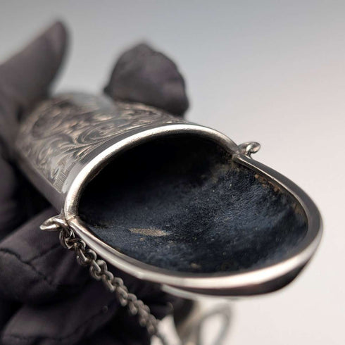 1903 British Antique Sterling Silver Chatelaine Eyeglass Case, 80g, Levi & Salaman