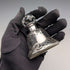 Antique American Art Nouveau Silver Overlay Glass Miniature Perfume Bottle