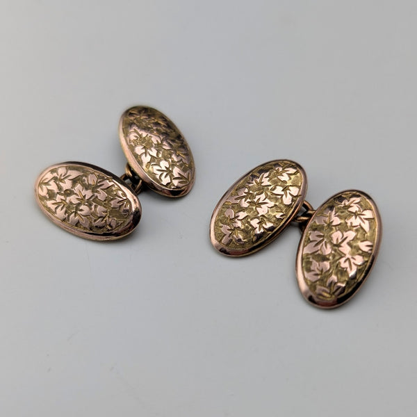 Vintage oval rolled gold cufflinks