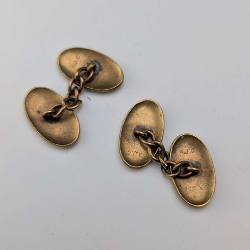 Vintage oval rolled gold cufflinks