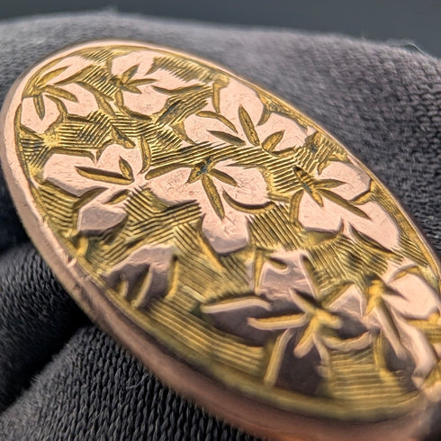 ヴィンテージ ロールドゴールド製 オーバル型カフリンクス カフスボタン