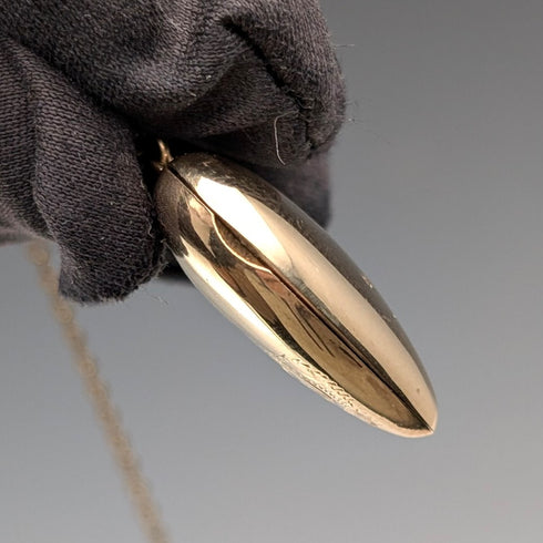 British Vintage 9ct Gold Heart Locket Pendant with RG Necklace