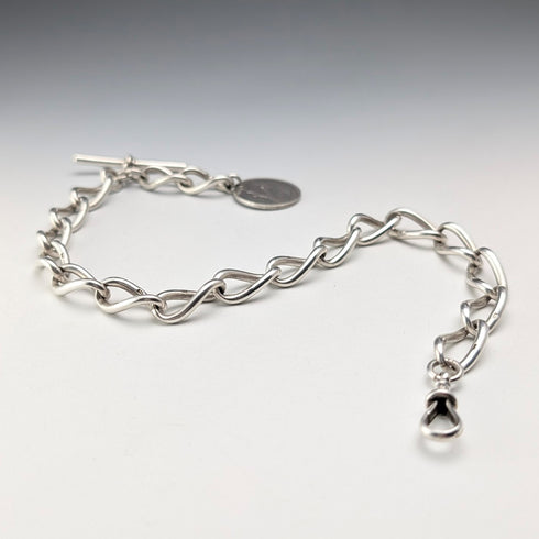 1911年英國古董純銀阿爾伯特鏈,重59克,配南非1先令硬幣吊墜