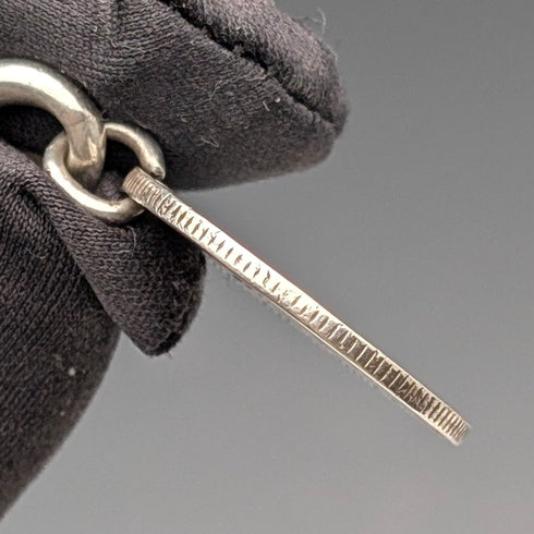 1911年英國古董純銀阿爾伯特鏈,重59克,配南非1先令硬幣吊墜