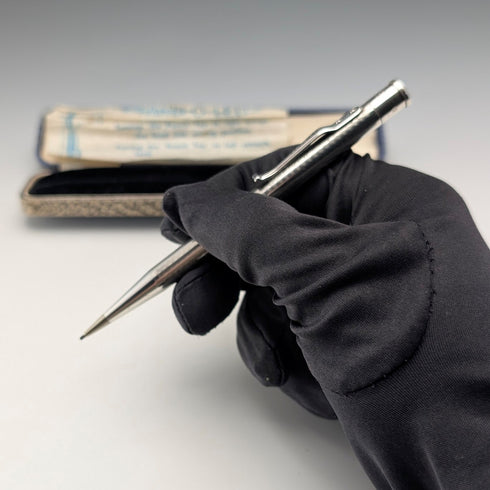 1947年英國Yard O' Red純銀推拉式鉛筆,附筆盒