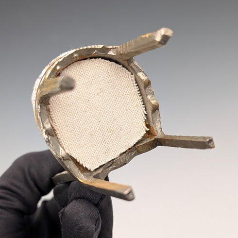 1920年代古董黃銅椅形懷錶架,帶白色座椅