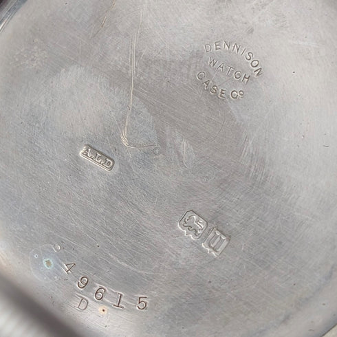 1919年 英国アンティーク John Finlayson 懐中時計 純銀デニソンケース 動作良好