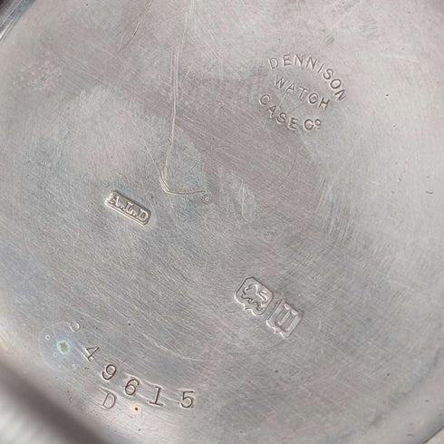 1919 British antique John Finlayson pocket watch in sterling silver Denison case, in good working order