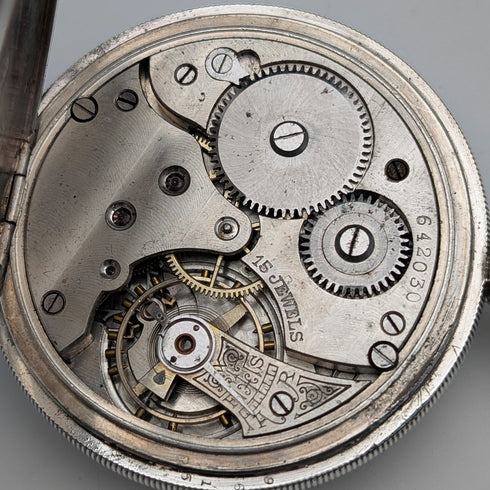 1919年 英国アンティーク John Finlayson 懐中時計 純銀デニソンケース 動作良好