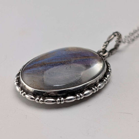 Vintage sterling silver butterfly wing pendant with sterling silver necklace ①