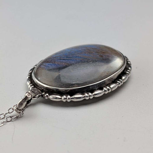 Vintage sterling silver butterfly wing pendant with sterling silver necklace ①