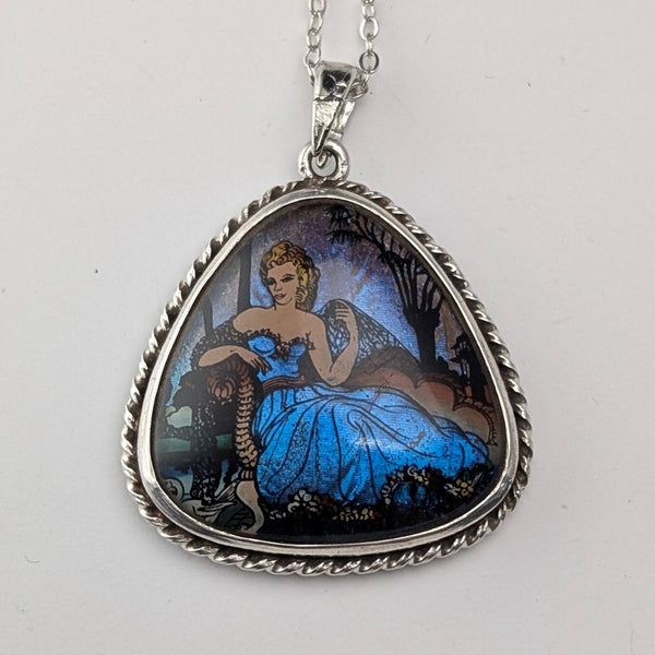 英國復古純銀蝴蝶翅膀吊墜配純銀項鍊 ②