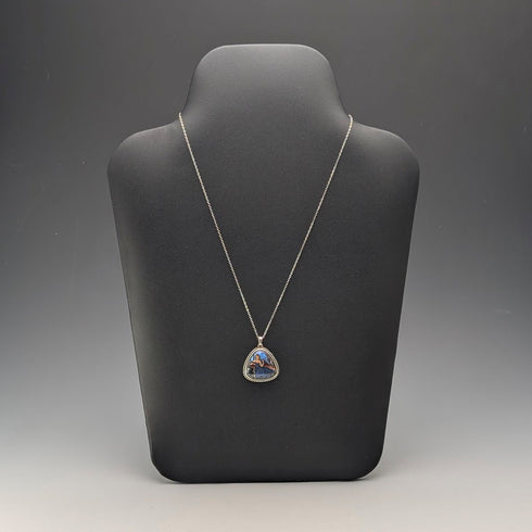 British Vintage Sterling Silver Butterfly Wing Pendant with Sterling Silver Necklace ②