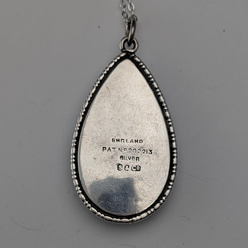 英國復古純銀蝴蝶翅膀吊墜搭配純銀項鍊(3)